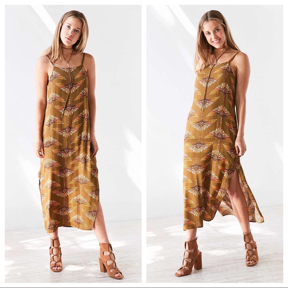 UO Ecote Aviator Print Midi Dress